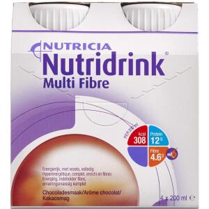 Køb Nutridrink Multi Fibre Chokolade 4 x 200 ml online hos apotekeren.dk