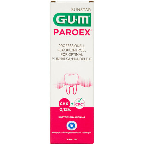 Køb GUM® PAROEX® Klorhexidin Gel 0,12 % 75 ml online hos apotekeren.dk