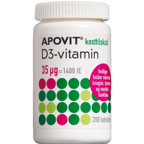 Køb Apovit D3-vitamin 35 mikg 200 stk. online hos apotekeren.dk