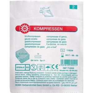 Køb NOBA gazekompres steril 12 lag 5 x 5 cm 5 stk. online hos apotekeren.dk