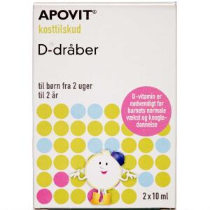 Køb Apovit D-vitamin dråber 2x 10 ml online hos apotekeren.dk
