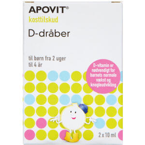 Køb Apovit D-vitamin dråber 2x 10 ml online hos apotekeren.dk