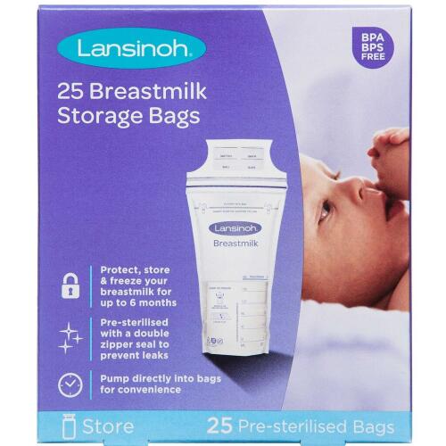 Køb Lansinoh frysepose til brystmælk 25 stk. online hos apotekeren.dk
