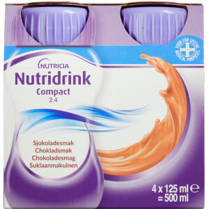 Køb Nutridrink Compact Chokolade 4 x 125 ml online hos apotekeren.dk