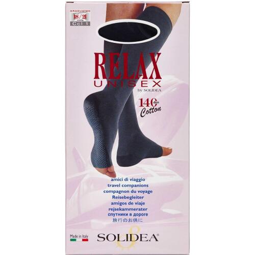 Køb Solidea knæ Relax unisex 140 åben tå sort - x-large 1 stk. online hos apotekeren.dk