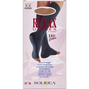 Køb Solidea Relax bomuldsstøttestrømpe med åben tå 140 (unisex) Natur - Str. L 1 par online hos apotekeren.dk
