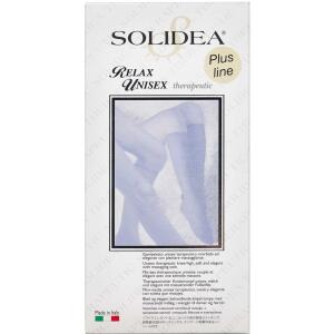 Køb Solidea Relax Unisex komprimerende, behandlende knæstrømpe i klasse II Plus line - natur Str. L, 1 par online hos apotekeren.dk