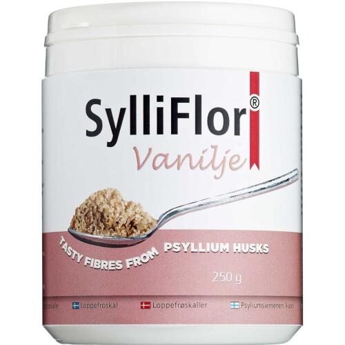 Køb SylliFlor Loppefrøskaller m. vanilje 250 g online hos apotekeren.dk