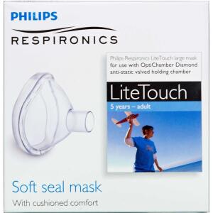 Køb Philips Respironics LiteTouch LARGE mask 5 år- voksen. 1 stk. online hos apotekeren.dk