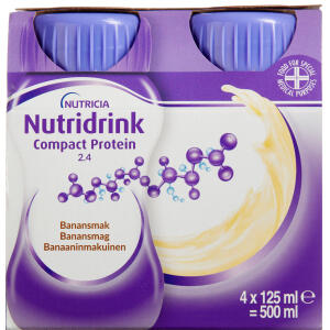 Køb Nutridrink Compact Protein Banan 4 x 125 ml online hos apotekeren.dk