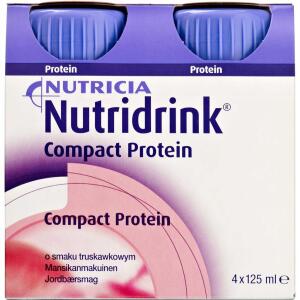 Køb Nutridrink Compact Protein Jordbær 4 x 125 ml online hos apotekeren.dk
