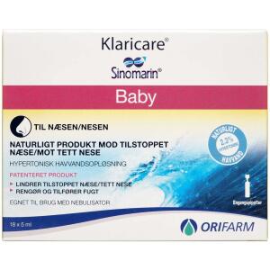 Køb Orifarm Klaricare Næsedråber til baby 18 x 5 ml online hos apotekeren.dk