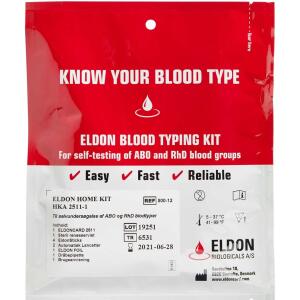 Køb Eldon Blodtypetest 2511 blodtypetest og antistoftest 1 stk.  online hos apotekeren.dk