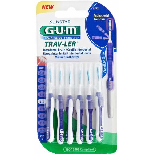 Køb GUM® TRAV-LER® mellemrumsbørste 1,2 mm 6 stk. online hos apotekeren.dk