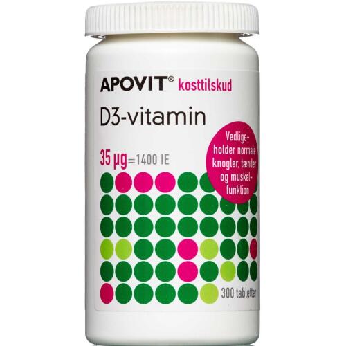 Køb Apovit D3-vitamin 35 mikg. tabletter 300 stk. online hos apotekeren.dk