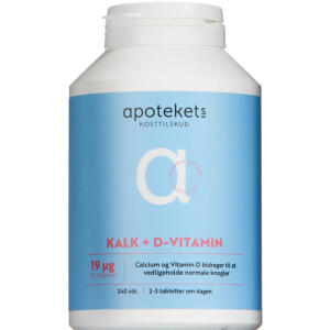 Køb Apoteket Kalk + D- vitamin 19 mikg. 240 stk. online hos apotekeren.dk