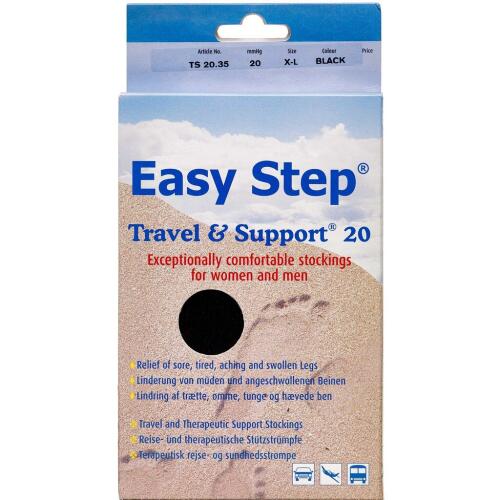 Køb Easy Step knæ travel mix sort 43-44 1 par online hos apotekeren.dk