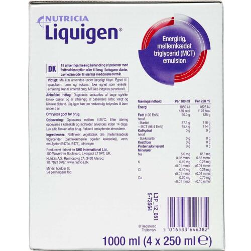 Køb MCT Liquigen Olie 4 x 250 ml online hos apotekeren.dk