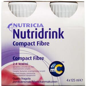 Køb Nutridrink Compact Fibre Jordbær 4 x 125 ml online hos apotekeren.dk