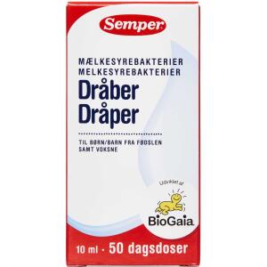 Køb Semper BioGaia Dråber kosttilskud med mælkesyrebakterier 10 ml online hos apotekeren.dk