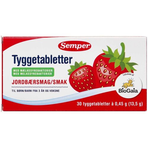 Køb Semper Mælkesyrebakterier Tyggetabletter 30 stk. online hos apotekeren.dk