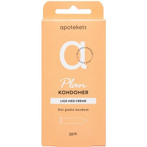 Køb Apotekets PLAN Kondom Orange, Lige m/Creme 20 stk. online hos apotekeren.dk