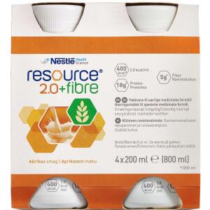 Køb Resource 2.0+ fibre Abrikos 4 x 200 ml online hos apotekeren.dk