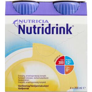 Køb Nutridrink Vanille 4 x 200 ml online hos apotekeren.dk
