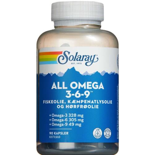 Køb Solaray All Omega 3-6-9 kapsler 90 stk. online hos apotekeren.dk