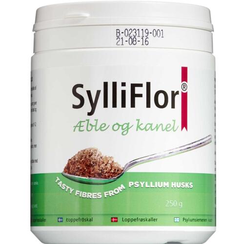 Køb SylliFlor loppefrøskaller Æble/kanel 250 g online hos apotekeren.dk