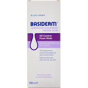 Køb Basiderm Oil control foam wash Til fedtet og uren hud 235 ml. online hos apotekeren.dk