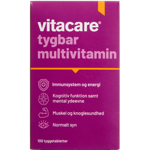 Køb Vitacare Tygbar Multi-vitamin 100 stk. online hos apotekeren.dk