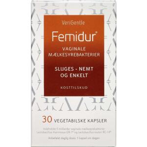 Køb Femidur Oral kapsler vaginale mælkesyrebakterier 30 stk. online hos apotekeren.dk