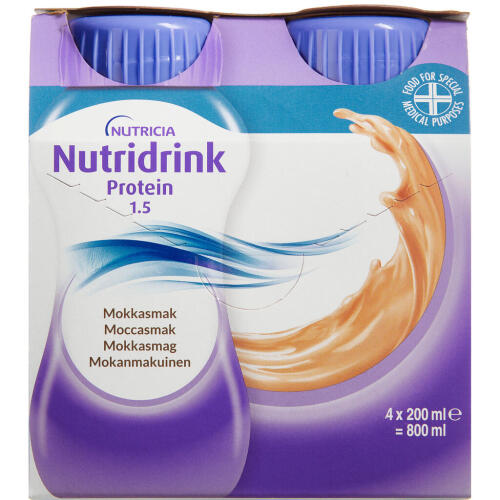 Køb Nutridrink Protein Mokka 4 x 200 ml online hos apotekeren.dk