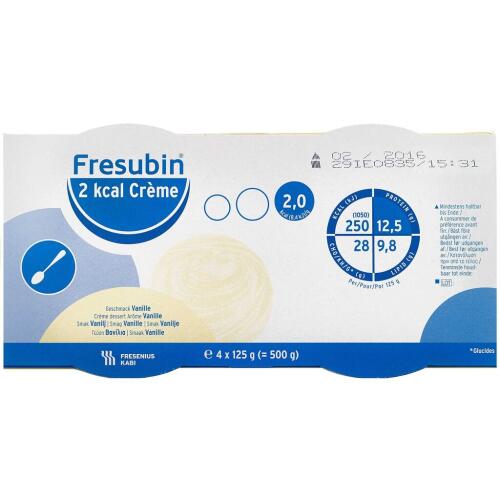 Køb Fresubin® 2 kcal Creme Vanille 4 x 125 g online hos apotekeren.dk