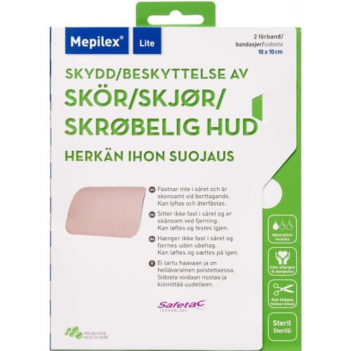 Køb Mepilex Lite 10x10 cm 2 stk. online hos apotekeren.dk