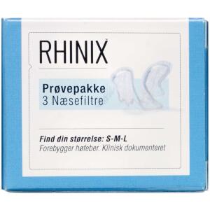 Køb Rhinix Næsefilter Prøvepakke S,M,L 3 stk. online hos apotekeren.dk