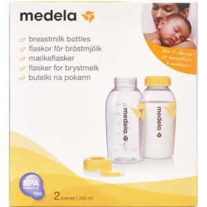 Køb Medela Brystmælksflaske 250 ml 2 stk online hos apotekeren.dk
