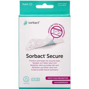 Køb Sorbact Secure Antibakterielt plaster 5X7,2 cm 5 stk. online hos apotekeren.dk