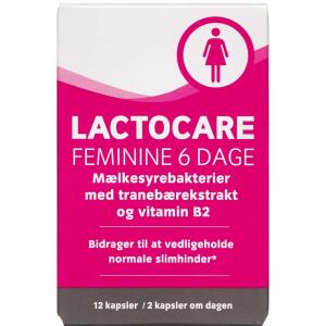 Køb Lactocare Feminine kapsler med B2 vitamin 12 stk. online hos apotekeren.dk