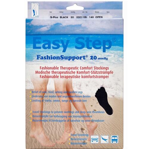 Køb Easy Step knæ åben tå sort S+ 1 par online hos apotekeren.dk