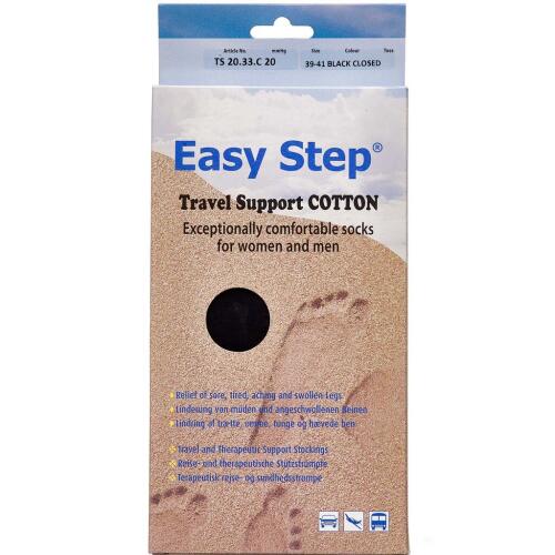 Køb Easy Step knæ travel cotton sort 39-41 1 par online hos apotekeren.dk