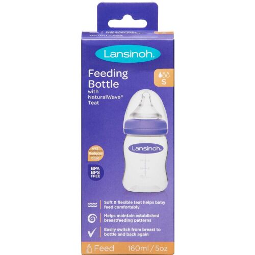 Køb Lansinoh sutteflaske 160 ml med NaturalWave Flaskesut 1 stk. online hos apotekeren.dk