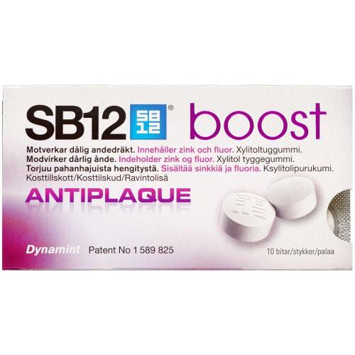Køb SB12 Boost tyggegummi Antiplaque 10 stk online hos apotekeren.dk