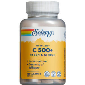 Køb Solaray C 500 med hyben og citron 180 stk. online hos apotekeren.dk