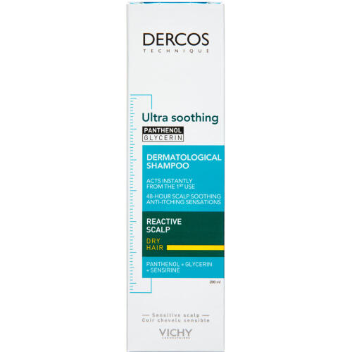 Køb Vichy Dercos Ultra Soothing Sulfate Free Shampoo til tørt hår 200 ml online hos apotekeren.dk