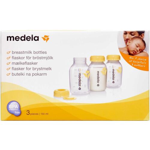 Køb Medela Brystmælksflaske 150 ml 3 stk online hos apotekeren.dk