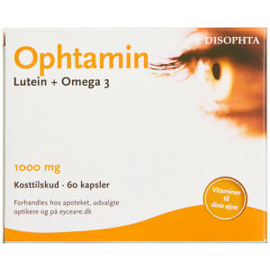Køb Ophtamin Luetin + Omega-3 Kapsler 1000 mg 60 stk. online hos apotekeren.dk
