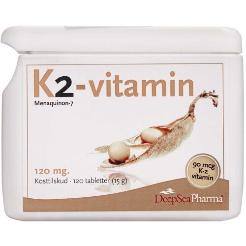 Køb K-2 Vitamin tablet 90 mcg 120 stk. online hos apotekeren.dk