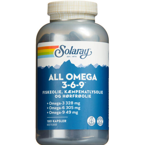 Køb Solaray All Omega 3-6-9 kapsler 180 stk. online hos apotekeren.dk